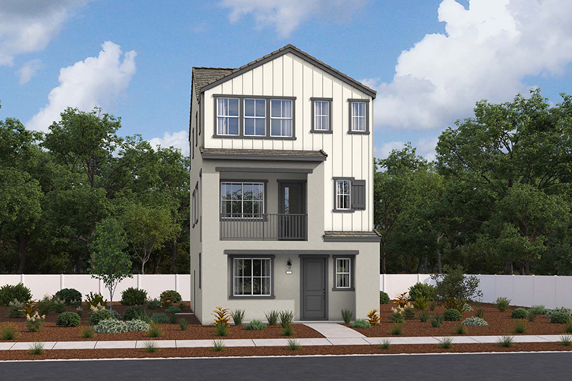 Exterior of new homes at Momentum at The Resort at Ontario Ranch