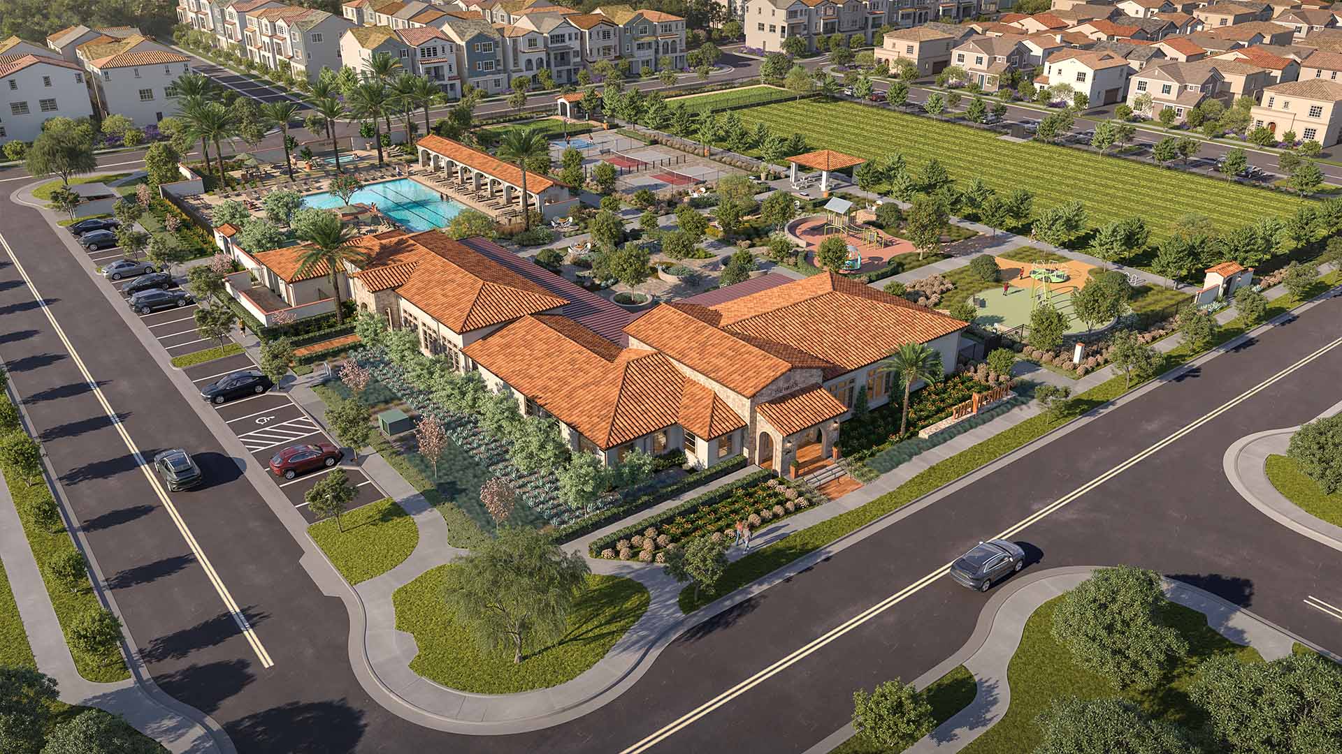 Aerial rendering on The Haven and The Resort at Ontario Ranch
